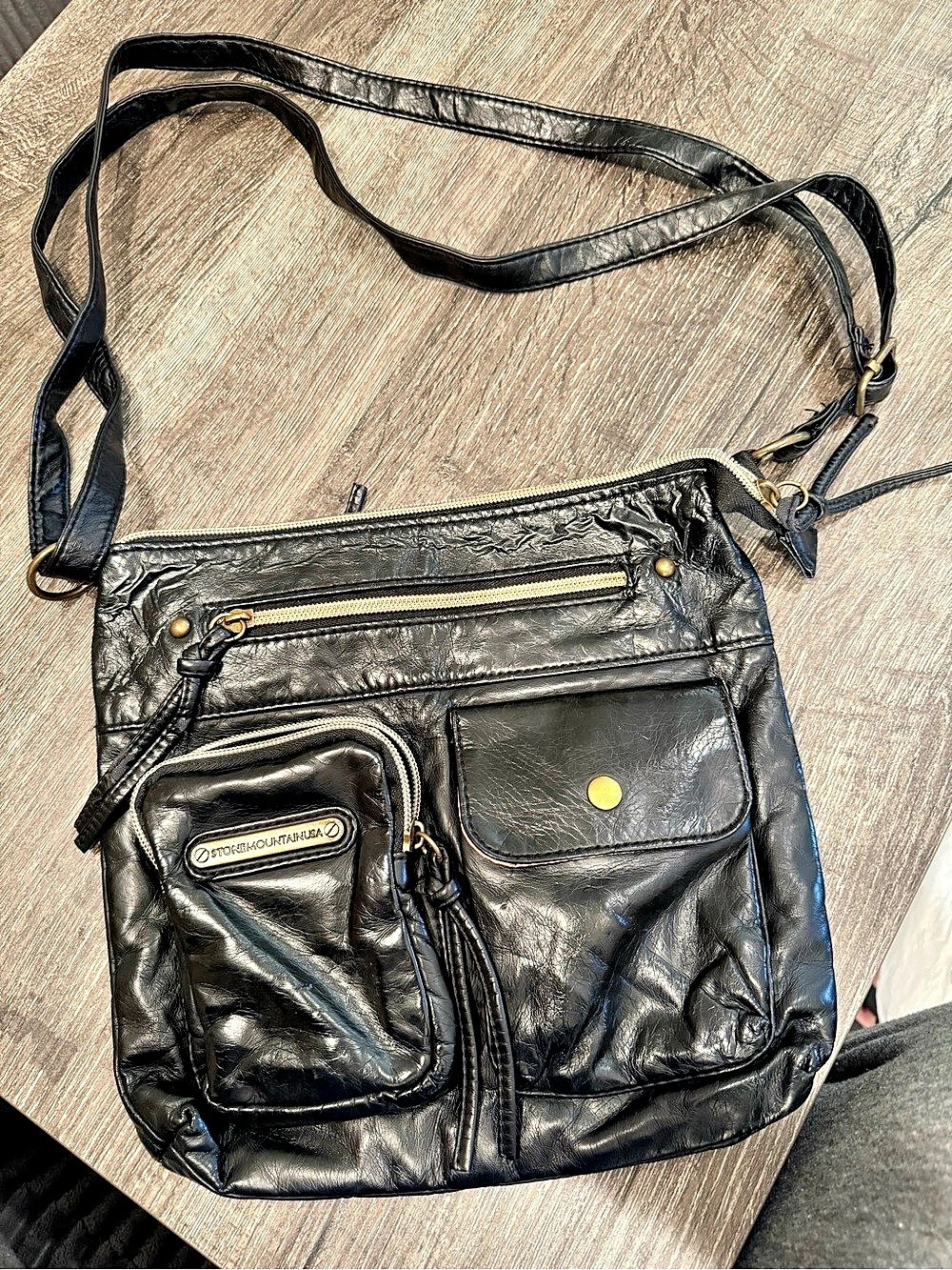 Stone Mountain Black Crossbody Bag